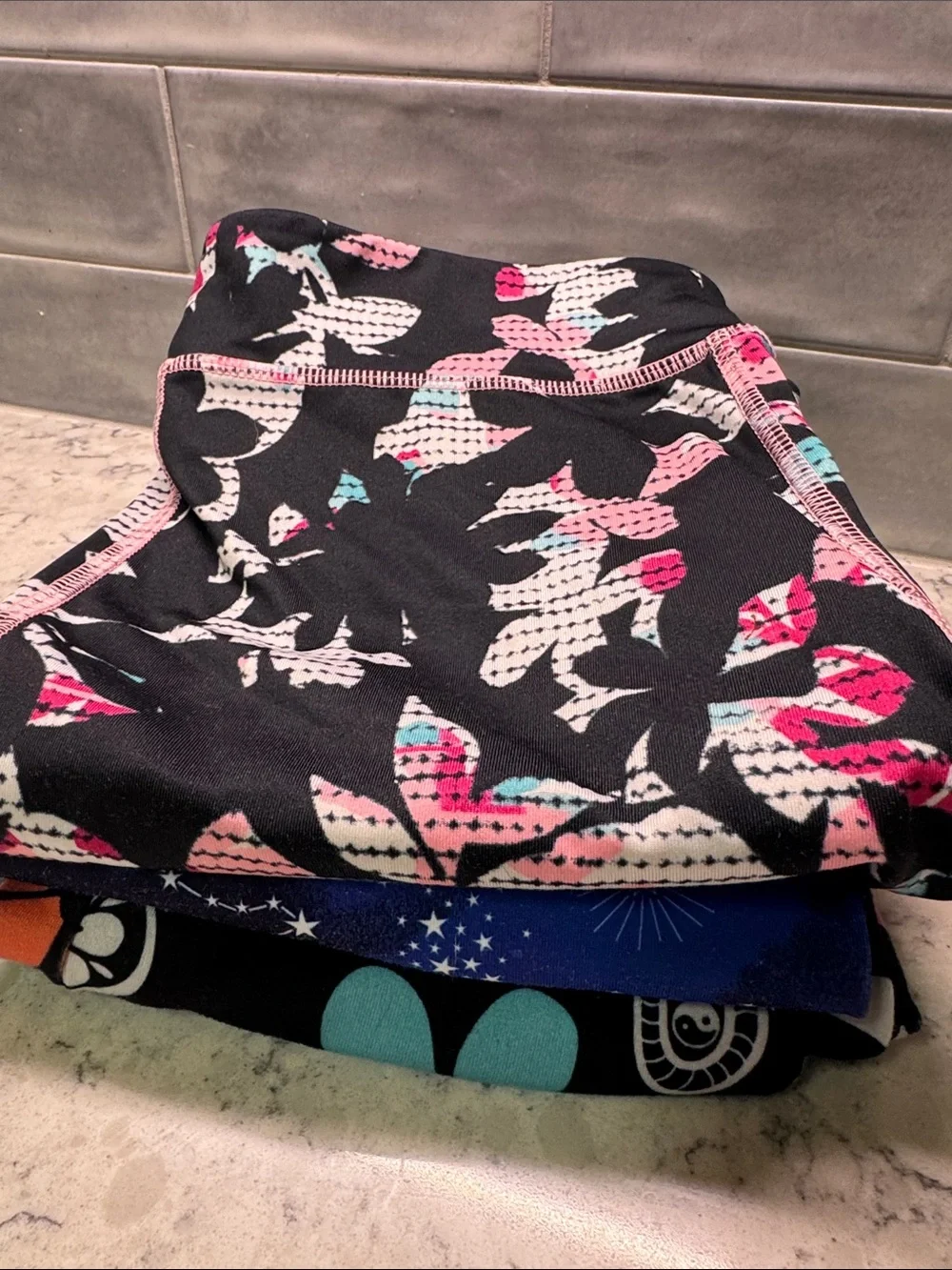 Girls Patterned Active Leggings - Pack of 3 Justice,Gap, Sugar Jade Sz Xl